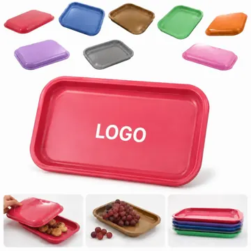 Biodegradable Plastic Storage & Serving Tray with Raised