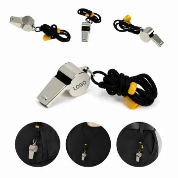 Stainless Steel Sports Whistle with Lanyard for Coaches
