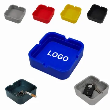 Silicone Drop-Proof Square Ashtray for Safe Ash Disposal