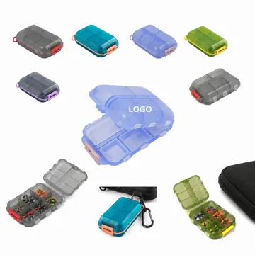 10 Cell Transparent Pill Box Organizer for Travel and Daily