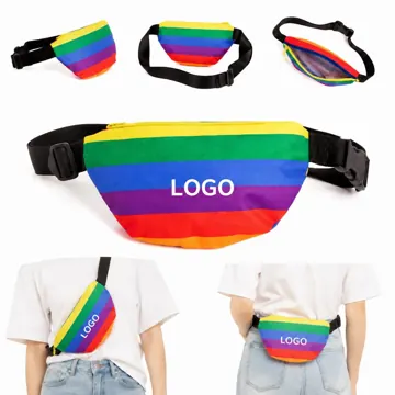Rainbow Fanny Pack with Water-Resistant Adjustable Waist