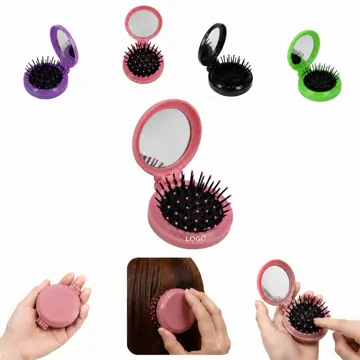 Foldable 2-in-1 Air Cushion Hairbrush for Travel