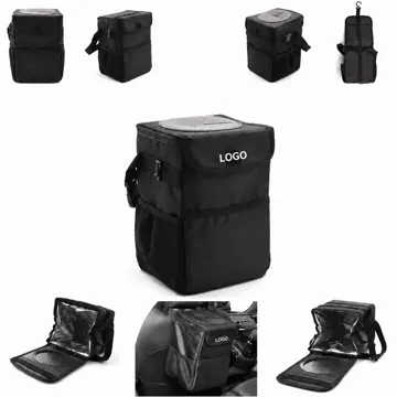 Foldable Waterproof Car Trash Can with Storage Pockets