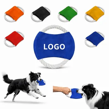 Mini Cotton Rope Flying Disc for Dogs, Durable Canvas