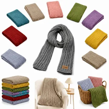 Chunky Waffle Knit Scarf for Warm Winter Style