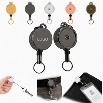 Alloy Retractable Keychain Lanyard with Smooth Extendable