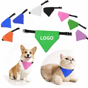 Cotton Dog Bandana Collar with Adjustable Fit
