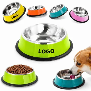 Non-Skid Stainless Steel Pet Bowl for Dogs Cats, Dishwasher