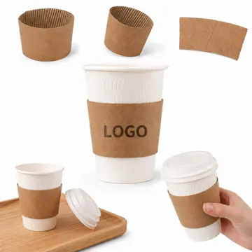 Eco Full Color Custom Paper Coffee Cup Sleeves for Hot
