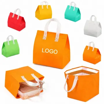 Eco Non-Woven Insulated Food Delivery Bag with Zipper