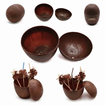 Coconut-Style BPA-Free Tropical Drink Cups, 17oz