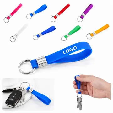 Silicone Wristband Keyring with Adjustable Durable Loop