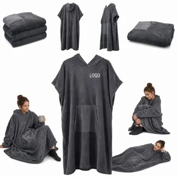 Quick-Dry Hooded Bathrobe with Pocket for Men & Women