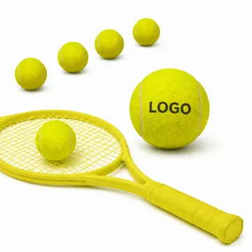 Tennis Racket and 6 Fluorescent Yellow Balls Set