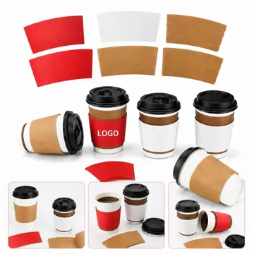 Recycled Kraft Cup Sleeve for 8-16oz Hot Drinks, Insulated