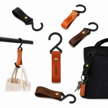 PU Leather Hanging Hook Straps with Metal Ends for Bags