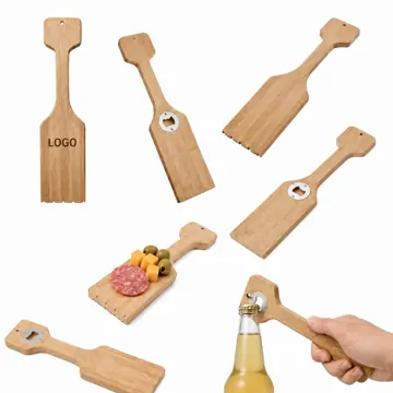 Natural Bamboo Grill Scraper & Cutting Board with Bottle