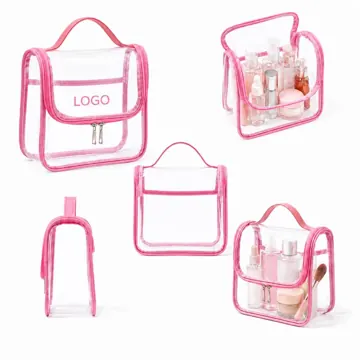 Clear PVC Cosmetic Bag with Durable Zipper, Water-Resistant
