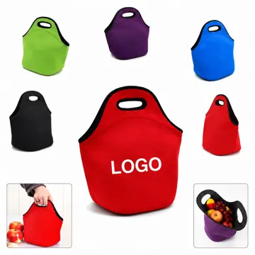 Insulated Neoprene Lunch Tote with Secure Zipper Closure