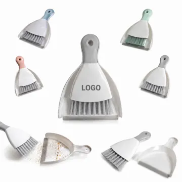 Compact Dustpan & Broom Set with Rubber Lip for Hard Floors