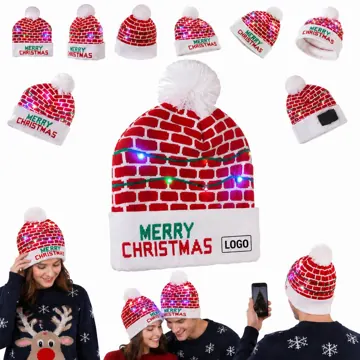 LED Christmas Hat with Glowing Lights for Holiday Parties