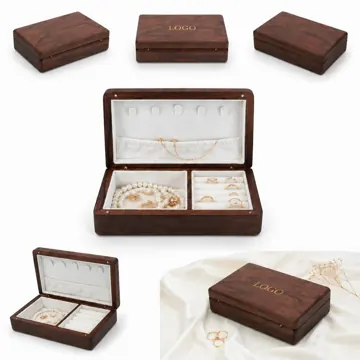 Compact Wood Jewelry Box with Soft-Lined Compartments