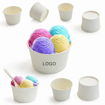 8oz Disposable Leak-Proof Paper Ice Cream Cups for Frozen