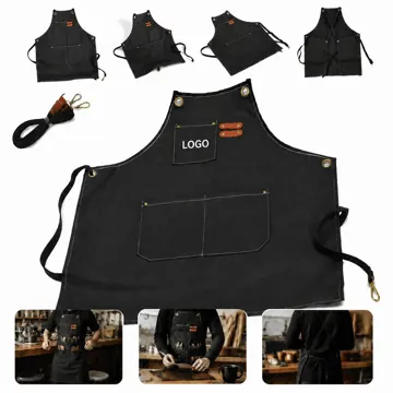 Waterproof Adjustable Bib Apron with Pockets for Kitchen