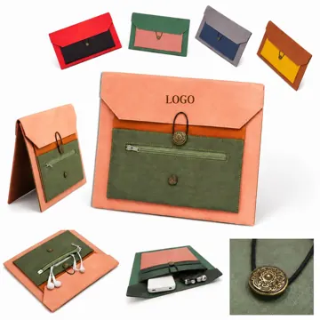Genuine Leather A4 Document Bag with Multiple Compartments