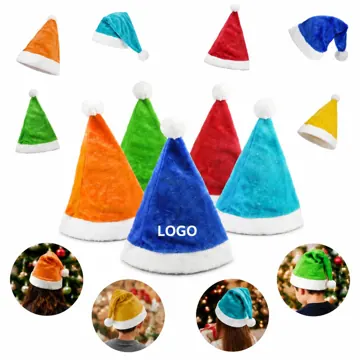Luxurious Velvet Christmas Hat with Fluffy Pom-Pom