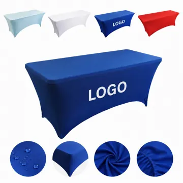 6 Inch Stretch Polyester Table Cover for Rectangular Tables