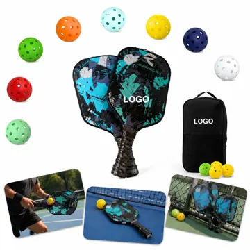 Custom Full Color Fiberglass Pickleball Set with Paddles