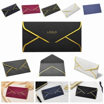 Pearlized Envelope with Gold Trim for Invitations
