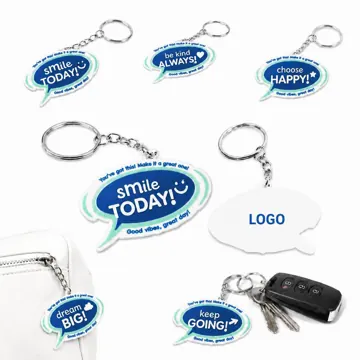 Speech Bubble Silicone Keychain Motivational PVC Decor