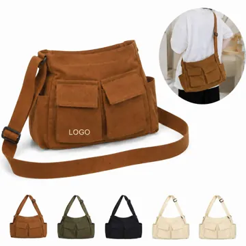 Canvas Messenger Bag with Organized Storage