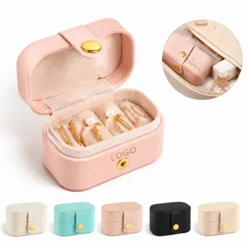 PU Leather Mini Travel Jewelry Case for Rings & Earrings