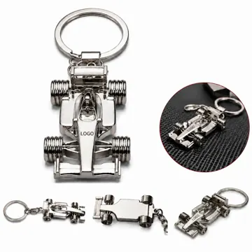 Metal Racing Keychain Durable Split Ring Car Accessory