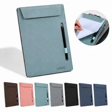 PU Leather Clipboard with Metal Clip, Portable Writing Pad