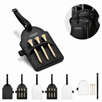 PU Leather Golf Tee Pouch with Snap Button and Belt Loop