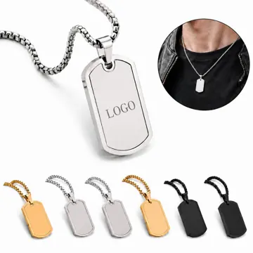 Custom Engraved Stainless Steel Pendant Necklace