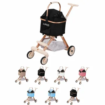 High-View Foldable Pet Stroller with Reflective Safety
