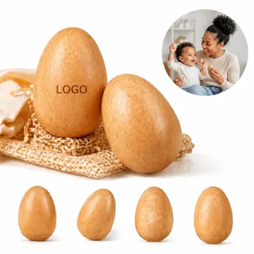 Smooth Wooden Egg Shakers for Rhythm Practice