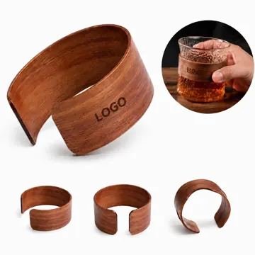 Walnut Wood Cup Sleeve Insulating Bottle Holder for Hot or
