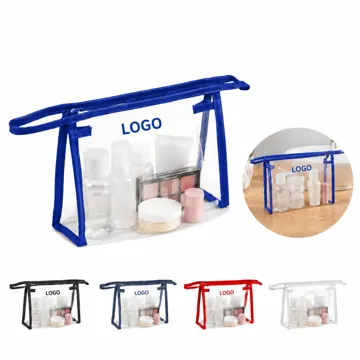 Clear PVC Toiletry Bag Transparent Travel Cosmetic Organizer