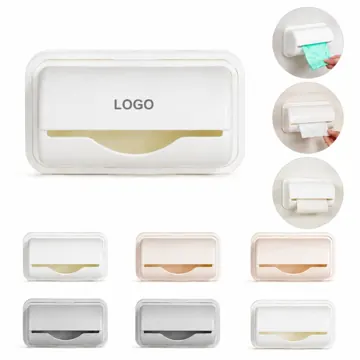 Wall Mount Adhesive Trash Bag Storage Box with Easy Dispense