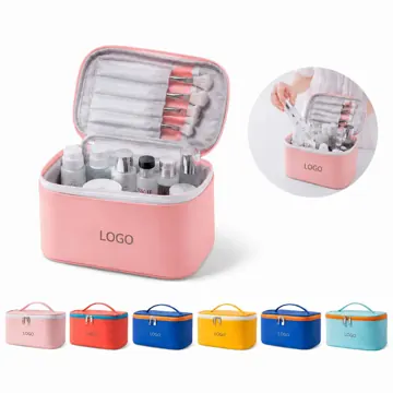 PU Waterproof Makeup Bag with Multiple Compartments
