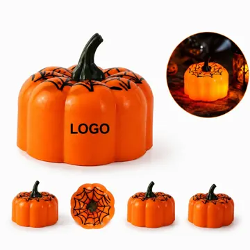 Flameless LED Pumpkin Tea Lights, Battery-Operated