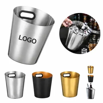 Stainless Steel Slant Ice Bucket with Double-Wall Insulation