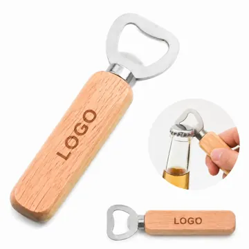 Wooden Handle Stainless Steel Beer Bottle Opener for Home