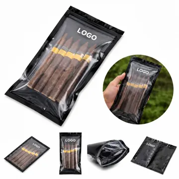 Reclosable Clear Cigar Storage Bags with Zipper Seal